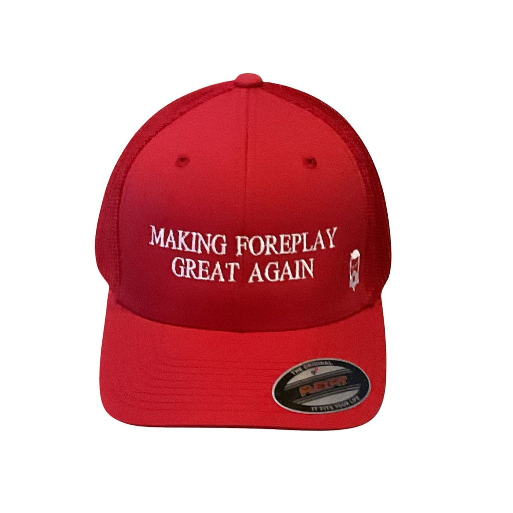 THIGHBRUSH® - Making Foreplay Great Again - Trucker OSFA Mesh FlexFit Hat - Red
