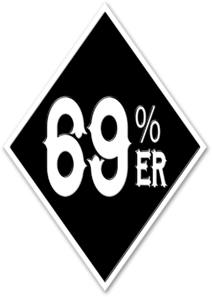 THIGHBRUSH® "69% ER DIAMOND COLLECTION" - Enamel Lapel Pin - Black and White