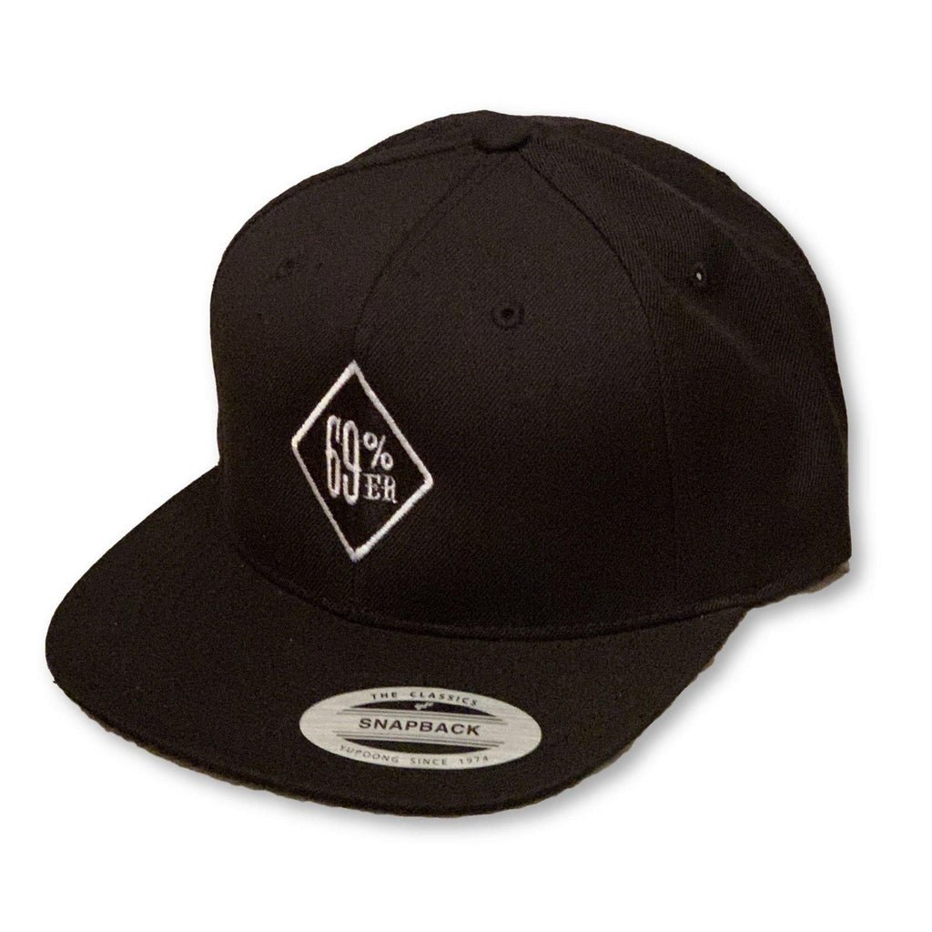 THIGHBRUSH® "69% ER DIAMOND COLLECTION" - Wool Blend Snapback Hat - Black - Flat Bill