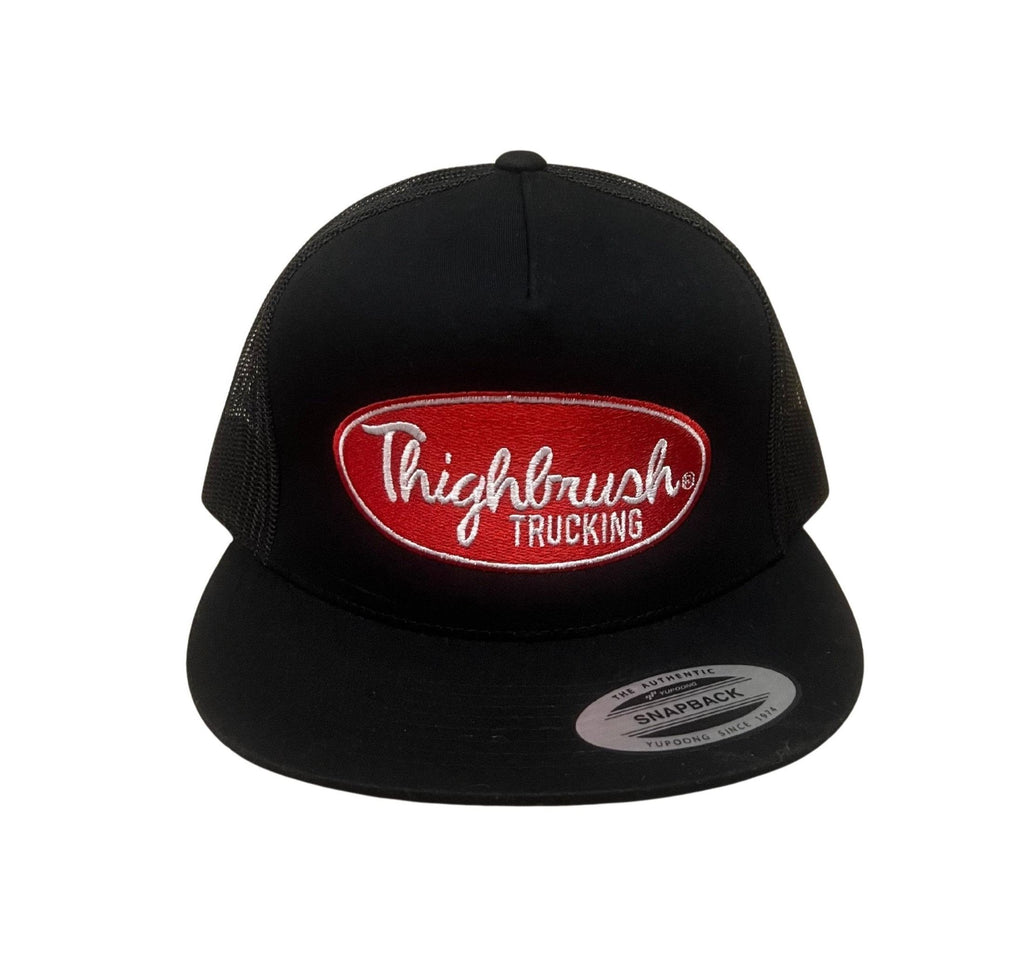 THIGHBRUSH® TRUCKING - Flat Bill Trucker Snapback Hat - Black