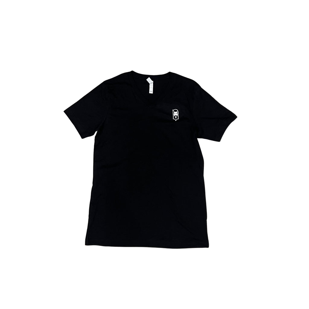 THIGHBRUSH® - Men's Basic V-Neck T-Shirt - Face Logo - Black
