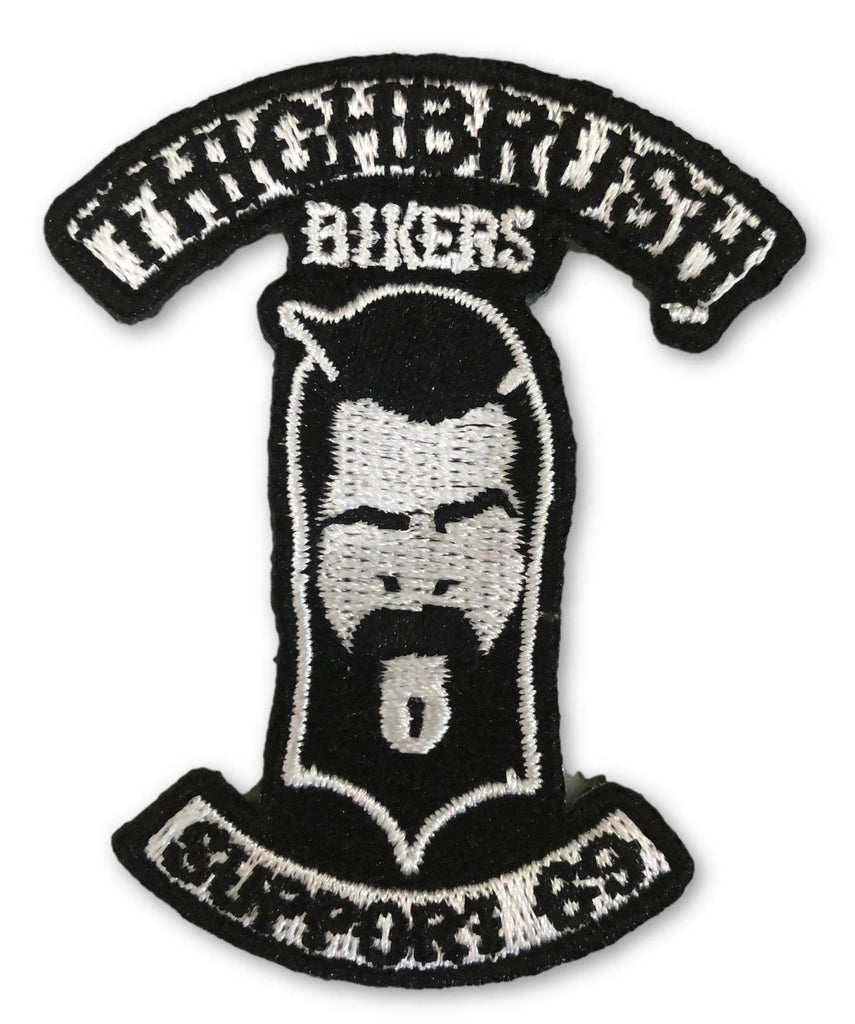 THIGHBRUSH® BIKERS - "SUPPORT 69" Patch - Black and White Sew-on